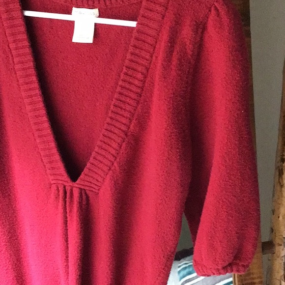 Red Sweater With Puffy Sleeves - Picture 2 of 4